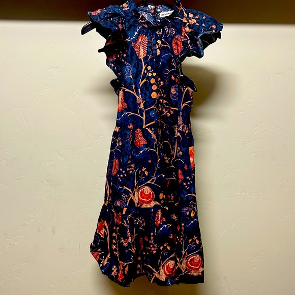 Ulla Johnson Dresses & Skirts - Ulla Johnson Navy and Coral Floral Cotton Dress